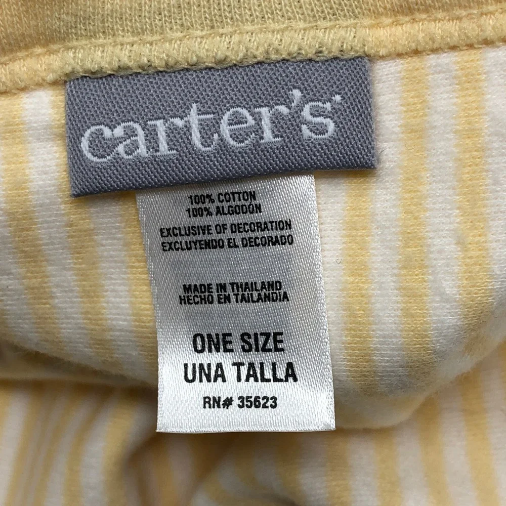 Carter's Baby Blanket Bear Lamb Duck Puppy‎ Yellow Striped Reversible NWT - read